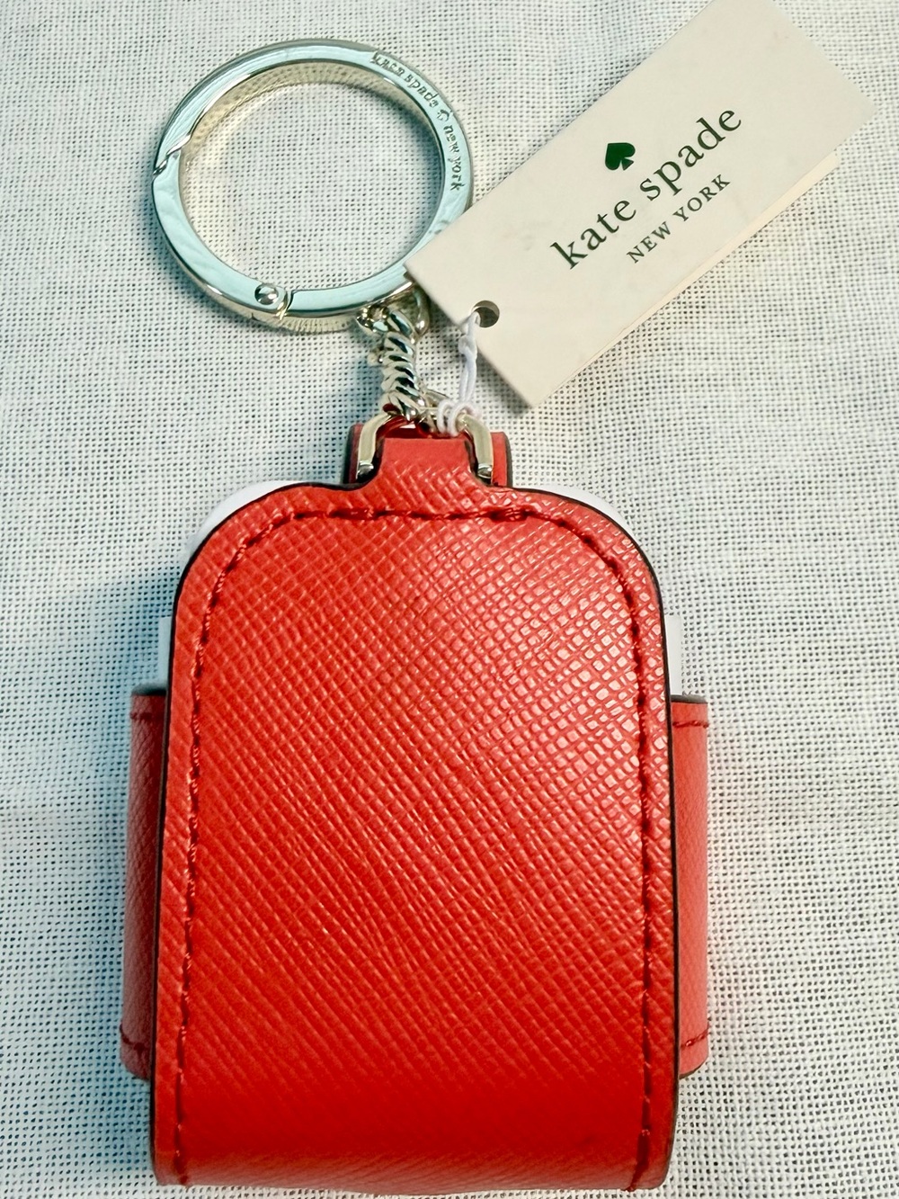 kate spade Red Saffiano Leather Key & Card Holder Keychain - Picture 2 of 4